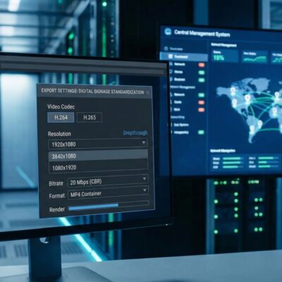 Formatowanie wideo na ekrany w sklepach